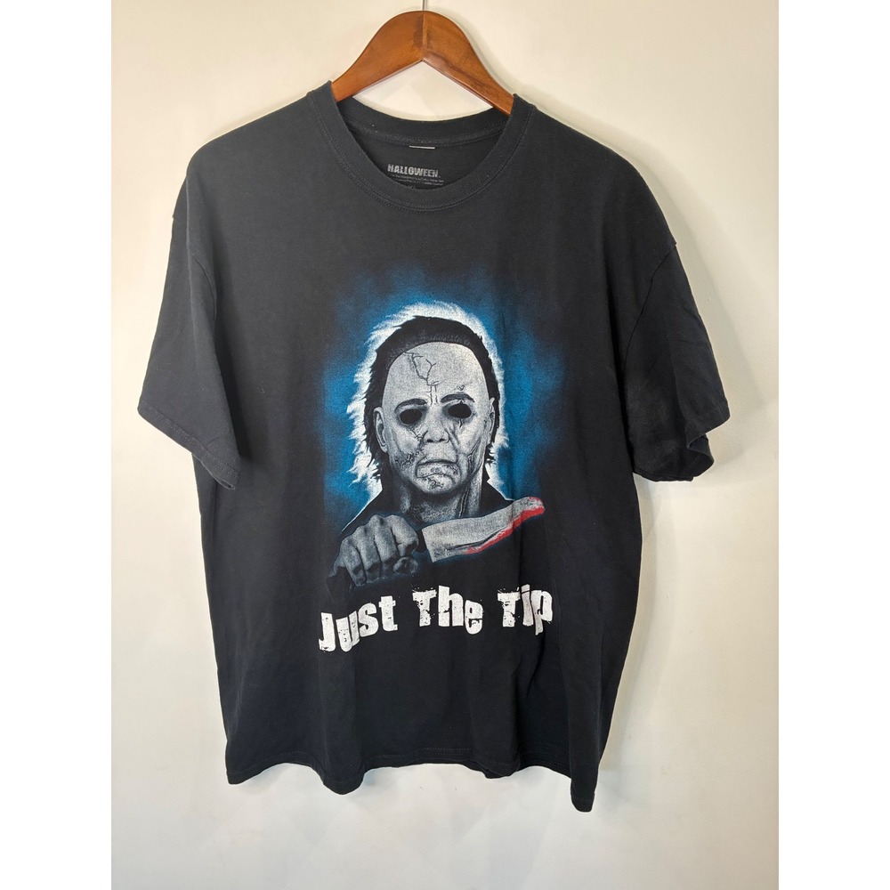 Halloween Michael Myers Just The Tip Graphic T-Shirt Black XL Horror Movie Tee